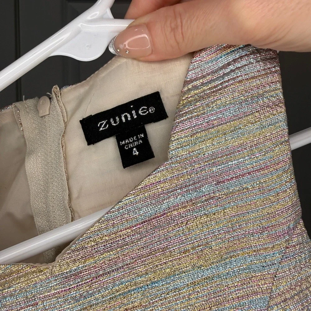 Zunie‎ Girls Unicorn Tulle Dress Sparkle Rainbow Top Special Occasion Size 4